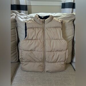 Old Navy Beige and Navy Kid’s Quilted Puffer Vest